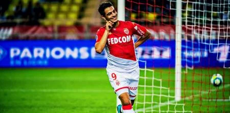 Ben Yedder celebra un gol con el Mónaco