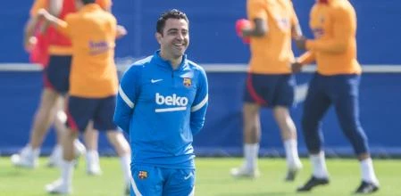 Entrenamiento del FC Barcelona previo al partido de fútbol de la Liga Santander contra el Real Mallorca
Xavi Hernández