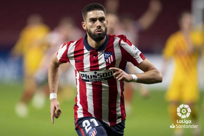 Carrasco celebra su gol al Barcelona (Foto: LaLiga).